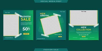 Collection of social media post banner template design. For digital marketing, promotion brand Fashion, etc vector