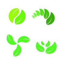 Set vector leaf for design logo