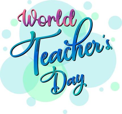 World Teacher's Day lettering banner