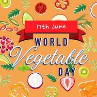 cartel del día mundial de la verdura con verduras y frutas vector