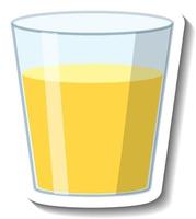 Lemonade in a glass cartoon sticker vector