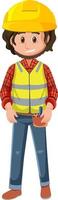 A contractor job cartoon character on white background vector