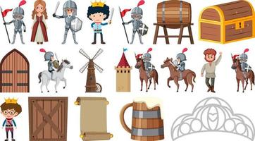 Set of fantasy cartoon characters vector