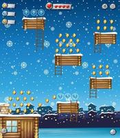 A game template snowing background vector