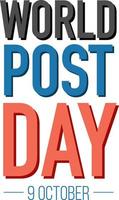 World Post Day on 9 October banner vector