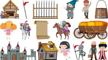 Set of fantasy cartoon characters vector