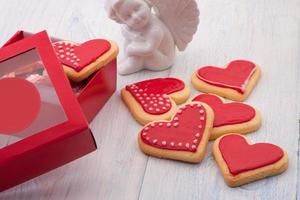 cookies in the shape of hearts on Valentine's Day photo