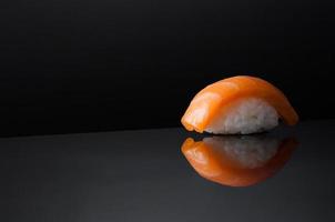 sushi on black background photo