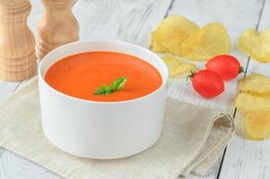 Tomato soup bowl photo