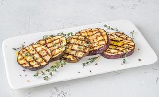 Grilled slices of eggplant photo