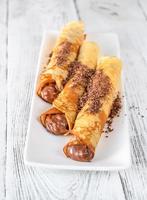 crepes con crema de chocolate foto