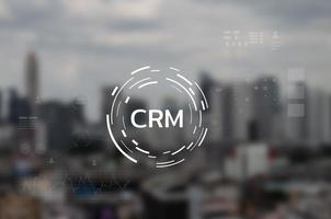 CRM Customer relationship management business on virtual screen concept. photo