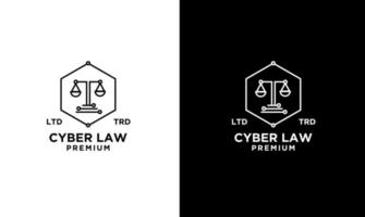 premium cyber  law justice logo vector