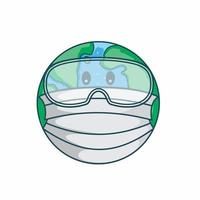 Earth Masker fight Virus vector