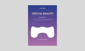 plantilla de volante de realidad virtual, plantilla de diseño de volante de evento vr, plantilla de póster de innovación tecnológica. vector