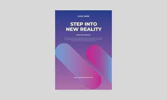 Virtual reality flyer template, Vr event flyer design template, Technology innovation poster template. vector