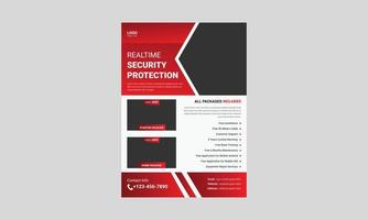 Realtime security system protection flyer, Trusted security poster leaflet template design, a4, vector, cover, poster, print-ready vector