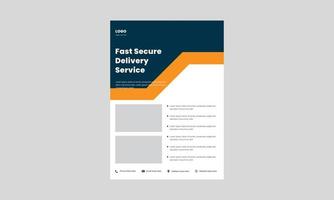 fast and reliable delivery service flyer. fast delivery service flyer, poster, leaflet template. need to send something poster flyer design. vector