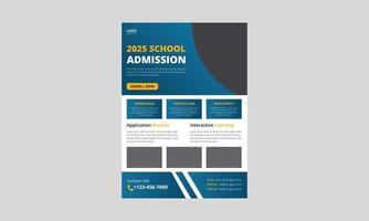 School Admission Flyer Template, Junior School Admission Flyer, Kids back to school education admission flyer poster layout template, cover, flyer, poster, a4 size design vector