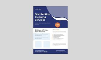Professional Cleaning Services Flyer, Disinfecting flyer poster design template, Disinfection services flyer, House cleaning service poster flyer template. vector