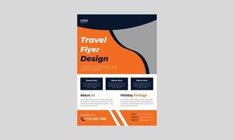 Holiday Travel Flyer Template Design, Summer travel and tourism flyer poster leaflet design, Adventure travel flyer, cover, flyer, poster, print-ready vector