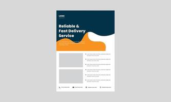 fast and reliable delivery service flyer. fast delivery service flyer, poster, leaflet template. need to send something poster flyer design. vector