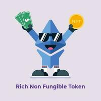 gráfico vectorial de token rico no fungible. bueno para diseño nft, publicación, etc. vector