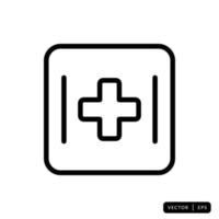 kit médico icono vector - signo o símbolo