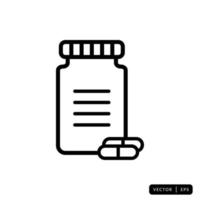 Medical Bottle Icon Vector - Sign or Symbol