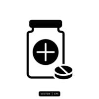 Medical Bottle Icon Vector - Sign or Symbol