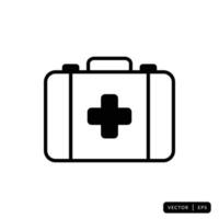 kit médico icono vector - signo o símbolo