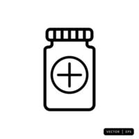 Medical Bottle Icon Vector - Sign or Symbol