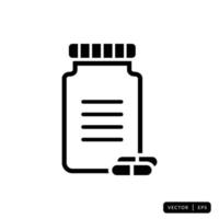 Medical Bottle Icon Vector - Sign or Symbol