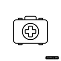 kit médico icono vector - signo o símbolo