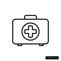 kit médico icono vector - signo o símbolo