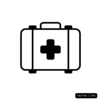 kit médico icono vector - signo o símbolo