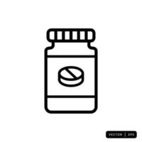 Medical Bottle Icon Vector - Sign or Symbol