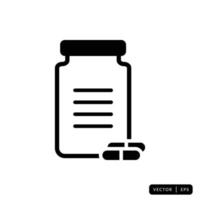 Medical Bottle Icon Vector - Sign or Symbol