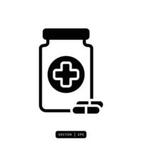 Medical Bottle Icon Vector - Sign or Symbol