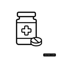 Medical Bottle Icon Vector - Sign or Symbol