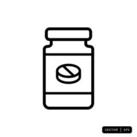 Medical Bottle Icon Vector - Sign or Symbol