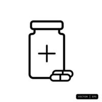 Medical Bottle Icon Vector - Sign or Symbol