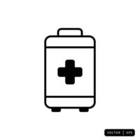 kit médico icono vector - signo o símbolo