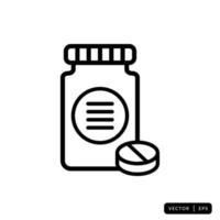 Medical Bottle Icon Vector - Sign or Symbol