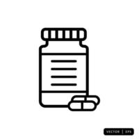 Medical Bottle Icon Vector - Sign or Symbol