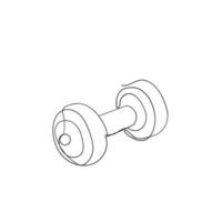 continuous line drawing dumbbell fitness illustration vector isolated