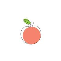 dibujo de línea continua ilustración de fruta de manzana cruda vector aislado