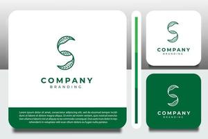 logo design template, with leaf icon shaped letter s vector