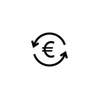 vector de icono de cambio de euro aislado sobre fondo blanco