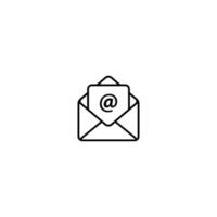 Email Icon Vector in Line Style. Open Mail Sign Symbol